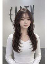 アース 豊橋店(HAIR&MAKE EARTH)&nbsp;暗髪でも重く見えない。韓国風くびれレイヤー
