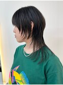 ウルフショートレイヤークラゲヘアハッシュカットウルフ黒髪