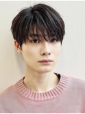 シースルーマッシュ韓国メンズヘアコンマバングフェザーパーマ