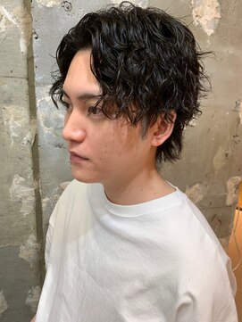 アカ(ACA) センターパートニュアンスパーマメンズマッシュパーマ札幌大通