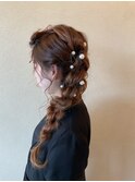 ヘアセット 編み下ろし