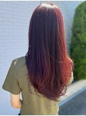 レイヤーカット×赤髪