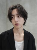 原宿シャドウパーマスパイラルパーマメンズカットセンターパート