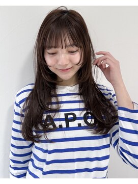 クラン 岡本(Chlan) シースルーバング×ナチュラルレイヤーロング