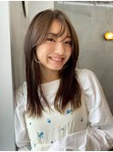 ミルクティーグレージュアプリコットオレンジハイライトカラー
