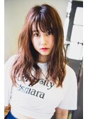 透明感×ピンクべージュ ロング