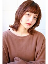 リンネ(Lin'ne)&nbsp;大人ミディ/チェリーブラウン/外ハネボブ/透明感