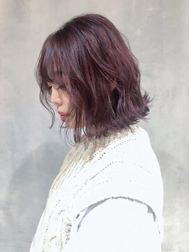 アルバム 渋谷パルコ(ALBUM) ラベンダーピンクアッシュボブ_スリークボブ厚めバング_ba282831