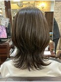 くびれミディウルフカット・AVEDAダークアッシュカラー【大村】