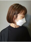ノンブローカット　眉上バンク　大人かわいいナチュラルボブ！