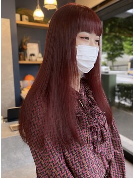 リノショアーズ 元町店(RINOSHORES) ニュアンスカラー/ダブルカラー/ぱっつん前髪カットロングヘア