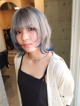 ラニヘアサロン(lani hair salon) ホワイトシルバー/裾カラー/ブルー/韓国