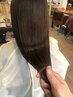 ナチュラルストレート+似合わせカット+ハホニコトリートメント