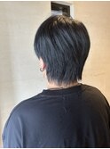 リッチブラック/透明感カラー/マッシュウルフ