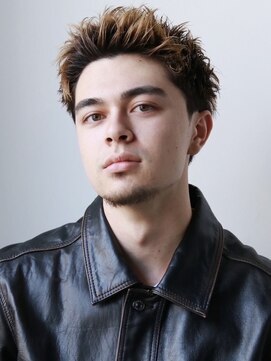 グルーマーズクレッジ 渋谷店(GROOMER/S CREDGE) スパイキーショート/ブルーブラック/フェザーパーマサーフカール