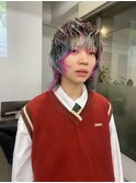 ミント×ネオンピンクのエンドカラーデザイン
