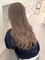 サンク 原宿 表参道(cinq) 表参道ミルクティー顔まわりレイヤーカットベージュケアブリーチ