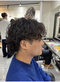 シャドウパーマ 無造作パーマ ウルフカット メンズパーマ 眉毛
