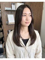 零秒女髪 千里丘店 艶髪まとまり上品セミロング美髪スタイル髪質改善髪質改善カラー