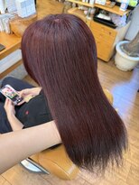 ギャロップヘアー&nbsp;脱色剤(ライトナー)によるルビー系Wカラー