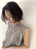大人可愛いニュアンスボブ