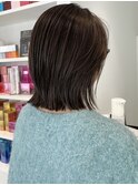 切りっぱなしボブ ベージュカラー オリーブベージュ 髪質改善