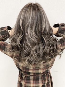 アオアクア バイ グルグル 小岩店(ao akua by GULGUL) グレーベージュ×ホワイトベージュ×ハイライトカラー 小岩