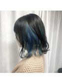 青×水色のマリンインナーカラー
