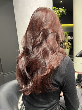 シティ(CITY) チェリーレッドカラー　ブリーチなし　レイヤーカット