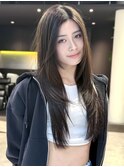 シャギーレイヤー ハッシュカットロング ロングウルフ 暗髪