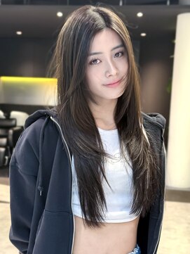 シティ(CITY) シャギーレイヤー ハッシュカットロング ロングウルフ 暗髪