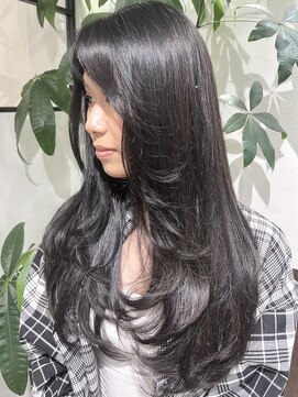 ベルヘアーデザイン 堺東(Belle hair Design) 顔周りレイヤーカット韓国風イルミナカラーグレージュ堺東
