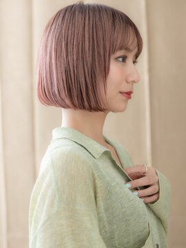 カバーヘアアンドスパ ブリス 浦和(COVER HAIR&SPA bliss) モーヴピンク艶感ストレート切りっぱなしボブ311W浦和20代30代