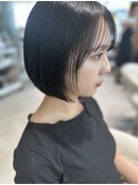 大人ボブ◎黒髪ショートボブ髪質改善◎前髪あり◎20代～50代