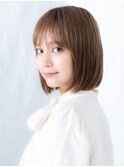 シースルーバングハイトーンカラーボブディl小山20代30代