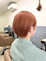 リープ(leap hair)&nbsp;丸みショート×オレンジベージュ