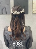 ねじりハーフアップ