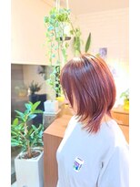 ヘアーサロン カヴィエ(hair salon covie)&nbsp;くびれミディアム　外はねミディアム　ピンクカラー　ハイライト
