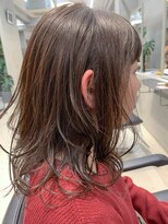 テトヘアー(teto hair) グレージュ、ミディアムレイヤー、透け感カラー