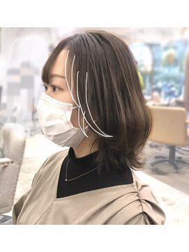 ラブクロムトーキョー オモテサンドウ(LOVECHROME OMOTESANDO) ショコラベージュメルティカラー☆くびれヘアカールベビーバング