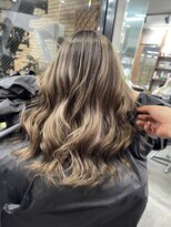 ラフ(LAFF) #バレイヤージュ#グレージュカラー#ボブウルフ#ココアベージュ