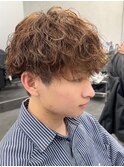 メンズマッシュ波巻きスパイラルパーマツイストスパイラルパーマ