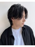 メンズショートパーマセンターパートレイヤー面長絶壁K20240713