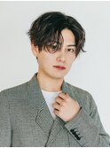 前髪パーマセンターパート/20代30代