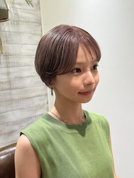 ローネス 銀座(LONESS) ピンクベージュピンクヘアーコンパクトショート髪質改善銀座