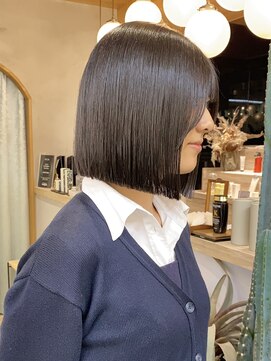 ロンドアジュール 横浜(Lond azur) 冬の時期も！髪質改善縮毛矯正でナチュラルな切りっぱなしボブ