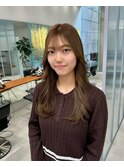 ブリーチなしダブルカラーでつくるマロンベージュカラー