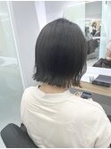 イメチェンホワイトブロンド外ハネボブ美髪ワイドバング韓国黒髪