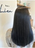 ロングヘアーにブルーアッシュ