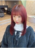 フェミニンロング40代60代タッセルボブ前髪レイヤーボブ